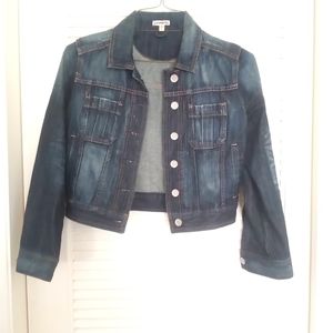 Express jeans jacket with four pockets. Size small